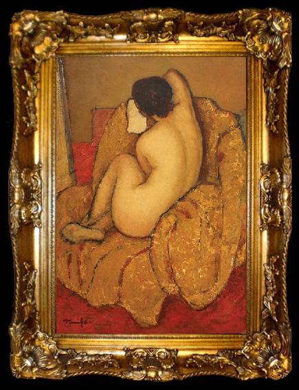 framed  Nicolae Tonitza Nud pe fotoliu, ta009-2